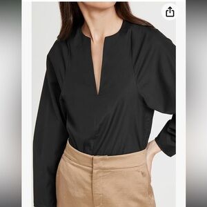 Vince Women’s Black 3/4-Sleeve V-Neck 100% Cotton XXSmall career top NWT 83